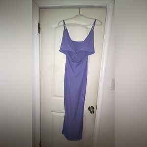 Women’s plain cut out knot front split thigh bodycon dress